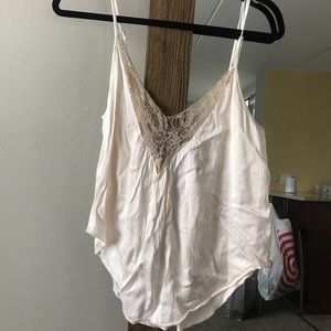 Cream and lace tank